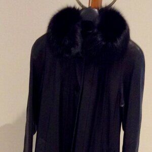 LADIES LEATHER LONG COAT